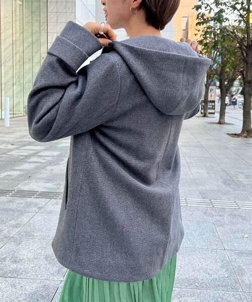 THE SHOP TK (ザ ショップ ティーケー )の「◆【2WAY】フーデットショートコート(その他アウター・レディース・チャコールグレー/ブラウン系/ライトベージュ/ブラック・11/13/14/12)」の6枚目の写真