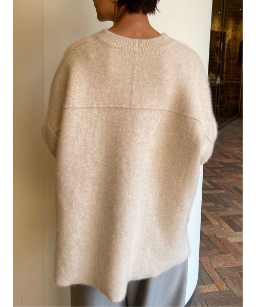 BEARDSLEY（ビアズリー）の「裏がポリエステルでチクチクしないラクーンダブルフェイスプルオーバー（ニット/セーター・レディース・ベージュ/グレー・FREE）」の15枚目の写真