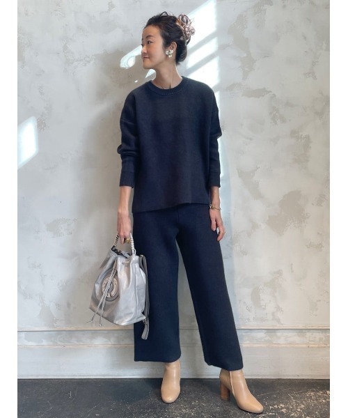 BEARDSLEY（ビアズリー）の「裏がポリエステルでチクチクしないラクーンダブルフェイスプルオーバー（ニット/セーター・レディース・ベージュ/グレー・FREE）」の3枚目の写真