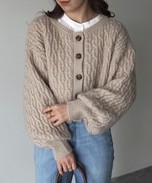 Riberry | 前後2WAYショートケーブルカーデ(カーディガン/ボレロ)