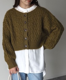 Riberry | 前後2WAYショートケーブルカーデ(カーディガン/ボレロ)