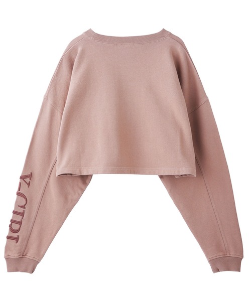 X-girl（エックスガール）の「EMBROIDERED LOGO SWEAT CROPPED TOP（スウェット・レディース・ホワイト/ブラック/ベージュ・S/M）」の10枚目の写真