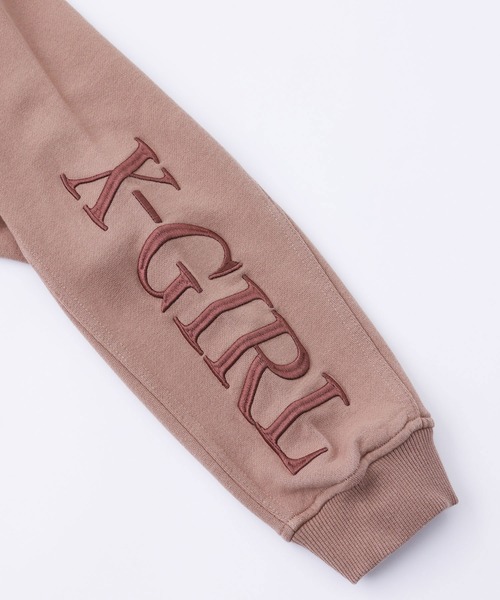 X-girl（エックスガール）の「EMBROIDERED LOGO SWEAT CROPPED TOP（スウェット・レディース・ホワイト/ブラック/ベージュ・S/M）」の13枚目の写真