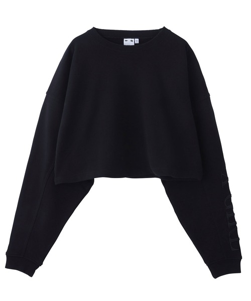 X-girl（エックスガール）の「EMBROIDERED LOGO SWEAT CROPPED TOP（スウェット・レディース・ホワイト/ブラック/ベージュ・S/M）」の9枚目の写真