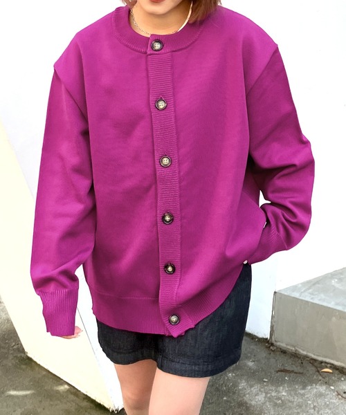 Snap club】クルーネック/ラウンドネック ビッグシルエットニット