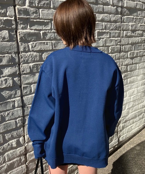 Snap club】クルーネック/ラウンドネック ビッグシルエットニット