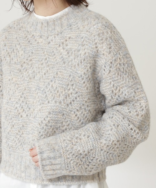 N.(N. Natural Beauty Basic)(エヌエヌナチュラルビューティーベーシック)の「◆透かし編みメランジニット(ニット/セーター・レディース・ホワイト系その他/イエロー系その他/レッド系その他・MEDIUM)」の13枚目の写真