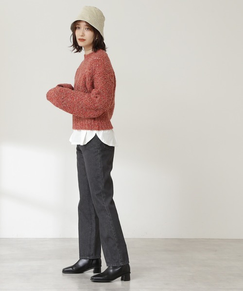 N.(N. Natural Beauty Basic)(エヌエヌナチュラルビューティーベーシック)の「◆透かし編みメランジニット(ニット/セーター・レディース・ホワイト系その他/イエロー系その他/レッド系その他・MEDIUM)」の10枚目の写真