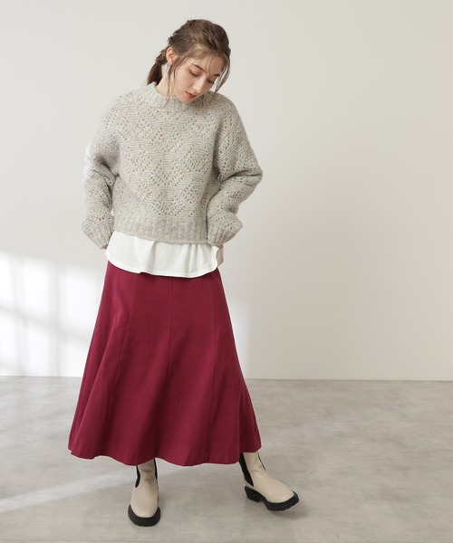 N.(N. Natural Beauty Basic)(エヌエヌナチュラルビューティーベーシック)の「◆透かし編みメランジニット(ニット/セーター・レディース・ホワイト系その他/イエロー系その他/レッド系その他・MEDIUM)」の22枚目の写真