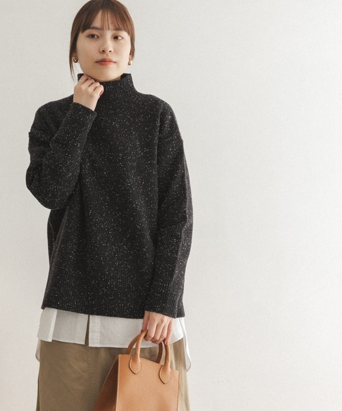 FORK&SPOON（フォークアンドスプーン）の「FORK&SPOON　ネップタートルニット（ニット/セーター・レディース・グレー/ブラック/ブルー・ONE）」の19枚目の写真