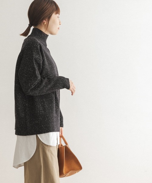 FORK&SPOON（フォークアンドスプーン）の「FORK&SPOON　ネップタートルニット（ニット/セーター・レディース・グレー/ブラック/ブルー・ONE）」の18枚目の写真