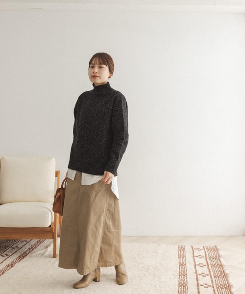 FORK&SPOON（フォークアンドスプーン）の「FORK&SPOON　ネップタートルニット（ニット/セーター・レディース・グレー/ブラック/ブルー・ONE）」の17枚目の写真