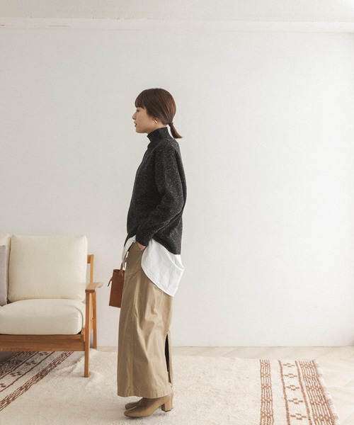 FORK&SPOON（フォークアンドスプーン）の「FORK&SPOON　ネップタートルニット（ニット/セーター・レディース・グレー/ブラック/ブルー・ONE）」の16枚目の写真