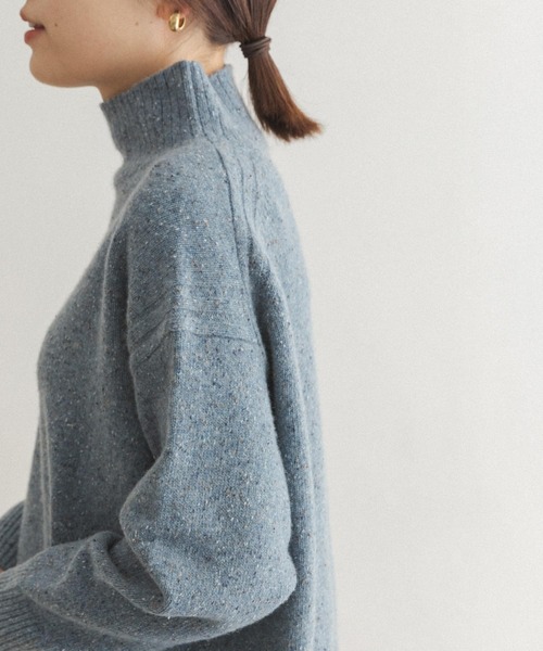 FORK&SPOON（フォークアンドスプーン）の「FORK&SPOON　ネップタートルニット（ニット/セーター・レディース・グレー/ブラック/ブルー・ONE）」の11枚目の写真