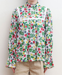 Dot&amp;Stripes CHILDWOMAN - ファニーフラワープリント 丸衿チュニックブラウス Dot＆Stripes CHILD WOMAN（ドットアンドストライプス