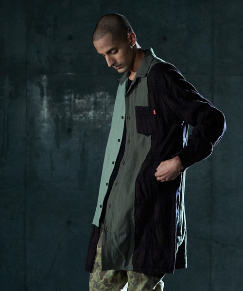 VIRGOwearworks(ヴァルゴウェアワークス)の「MIXTURE LONG SHIRTS(シャツ/ブラウス・メンズ・ブラック/カーキ/ナチュラル・3/2/4)」の6枚目の写真
