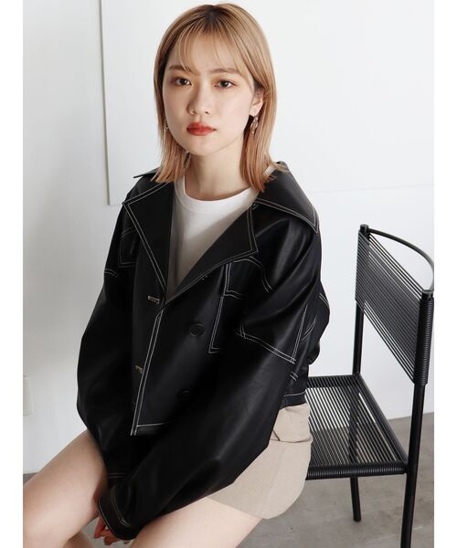 MURUA（ムルーア）の「フェイクレザーショートジャケット