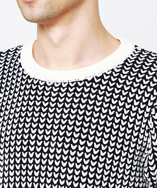 BEAMS LIGHTS Men's(ビームスライツ メンズ)の「BEAMS LIGHTS / V編みクルーネックニット(ニット/セーター・メンズ・ネイビー/オフホワイト/ブラック・SMALL/MEDIUM/LARGE)」の19枚目の写真
