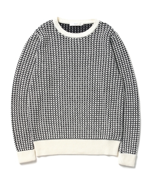 BEAMS LIGHTS Men's(ビームスライツ メンズ)の「BEAMS LIGHTS / V編みクルーネックニット(ニット/セーター・メンズ・ネイビー/オフホワイト/ブラック・SMALL/MEDIUM/LARGE)」の17枚目の写真