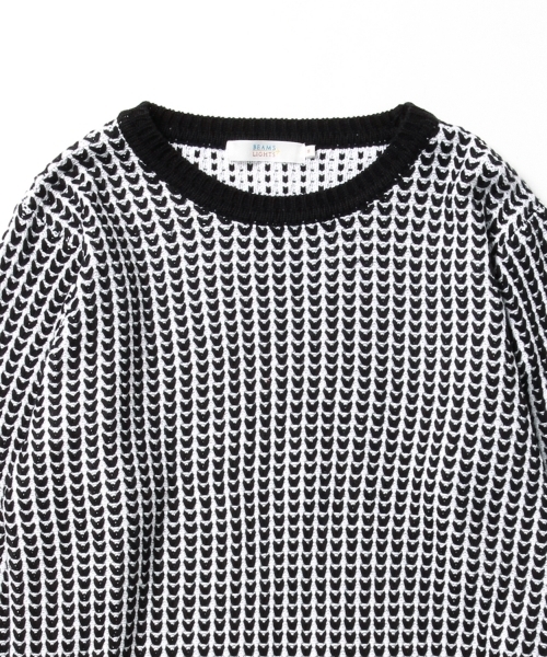 BEAMS LIGHTS Men's(ビームスライツ メンズ)の「BEAMS LIGHTS / V編みクルーネックニット(ニット/セーター・メンズ・ネイビー/オフホワイト/ブラック・SMALL/MEDIUM/LARGE)」の12枚目の写真