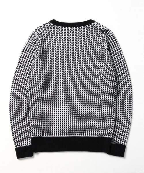 BEAMS LIGHTS Men's(ビームスライツ メンズ)の「BEAMS LIGHTS / V編みクルーネックニット(ニット/セーター・メンズ・ネイビー/オフホワイト/ブラック・SMALL/MEDIUM/LARGE)」の4枚目の写真