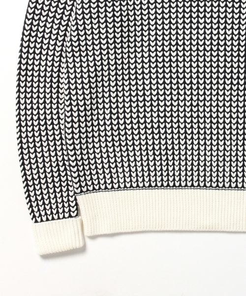 BEAMS LIGHTS Men's(ビームスライツ メンズ)の「BEAMS LIGHTS / V編みクルーネックニット(ニット/セーター・メンズ・ネイビー/オフホワイト/ブラック・SMALL/MEDIUM/LARGE)」の6枚目の写真