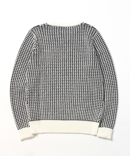 BEAMS LIGHTS Men's(ビームスライツ メンズ)の「BEAMS LIGHTS / V編みクルーネックニット(ニット/セーター・メンズ・ネイビー/オフホワイト/ブラック・SMALL/MEDIUM/LARGE)」の8枚目の写真