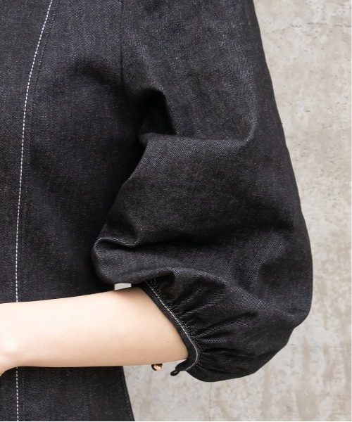 RANDA（ランダ）の「ステッチデザインデニムワンピース（ワンピース・レディース・ブラック/インディゴブルー・1/0）」の12枚目の写真