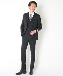 CROWDED CLOSET（クラウデッドクローゼット）の「NARROW TW綾ブラックスーツ/別売りベストあり/2ピースビジネスセットアップスーツ（スーツセット・メンズ）」