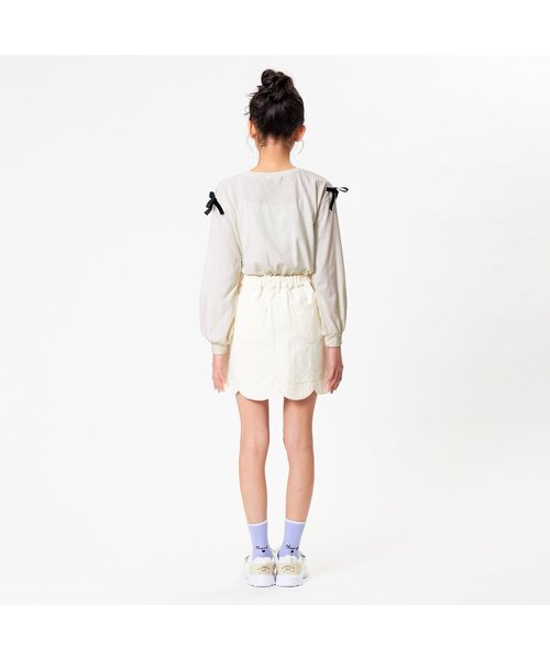 algy（アルジー）の「袖りぼんロンT（Tシャツ/カットソー・キッズ・ブラック/アイボリー/ミント/ラベンダー・SMALL/MEDIUM/X-SMALL/XX-SMALL）」の14枚目の写真