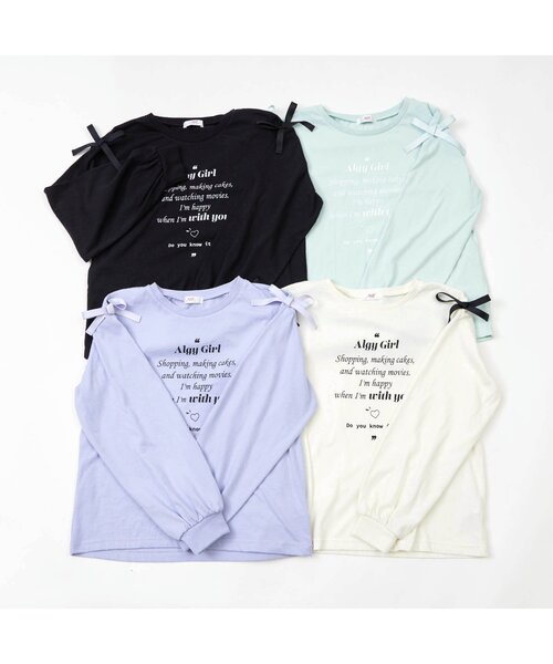 algy（アルジー）の「袖りぼんロンT（Tシャツ/カットソー・キッズ・ブラック/アイボリー/ミント/ラベンダー・SMALL/MEDIUM/X-SMALL/XX-SMALL）」の19枚目の写真