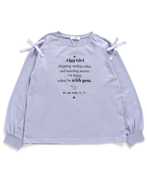 algy（アルジー）の「袖りぼんロンT（Tシャツ/カットソー・キッズ・ブラック/アイボリー/ミント/ラベンダー・SMALL/MEDIUM/X-SMALL/XX-SMALL）」の5枚目の写真