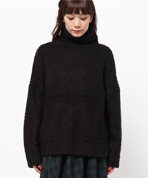 mystic（ミスティック）の「モヘアライクタートルプルオーバー（ニット/セーター・レディース・ピンクベージュ/オレンジ/オフホワイト/グレー/ブラック・ﾌﾘ-）」の8枚目の写真