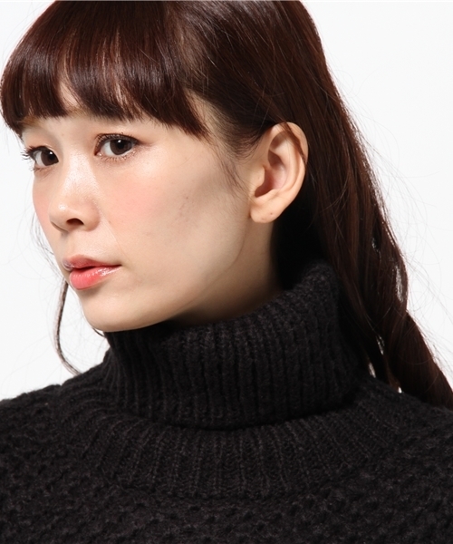 mystic（ミスティック）の「モヘアライクタートルプルオーバー（ニット/セーター・レディース・ピンクベージュ/オレンジ/オフホワイト/グレー/ブラック・ﾌﾘ-）」の11枚目の写真