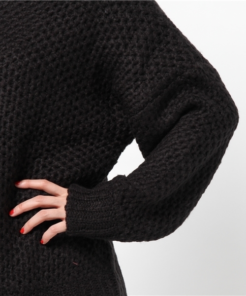 mystic（ミスティック）の「モヘアライクタートルプルオーバー（ニット/セーター・レディース・ピンクベージュ/オレンジ/オフホワイト/グレー/ブラック・ﾌﾘ-）」の12枚目の写真