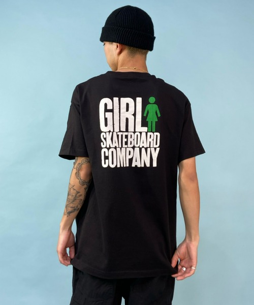 girl（ガール）の「【ムラサキスポーツ別注】GIRL/ガール ルーズシルエット バックプリントTシャツ/アイコン ブランドロゴカットソー GW43MT02（Tシャツ/カットソー・メンズ・ブラック/ホワイト・M/XL/L）」の2枚目の写真