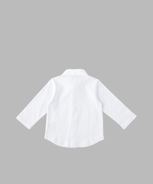 agnes b.(アニエスベー)の「ベビー "b."ロゴ コットン 長袖 シャツ(シャツ/ブラウス・キッズ・ホワイト・1YEAR/2YEAR/18M)」の2枚目の写真