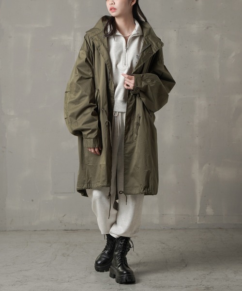 SPINNS(スピンズ)の「ビックシルエットM-65 ノーカラーモッズコート(モッズコート・メンズ・ブラック/グレー/カーキ・ONESIZE)」の5枚目の写真