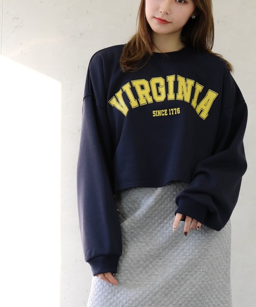 Per sist ence（パーシエンス）の「Per sist ence/パーシエンス　裏毛 カレッジロゴショート丈プルオーバー（Tシャツ/カットソー・レディース・ホワイト系その他/グレー系その他/ブルー系その他/ホワイト系その他2・FREE）」の4枚目の写真