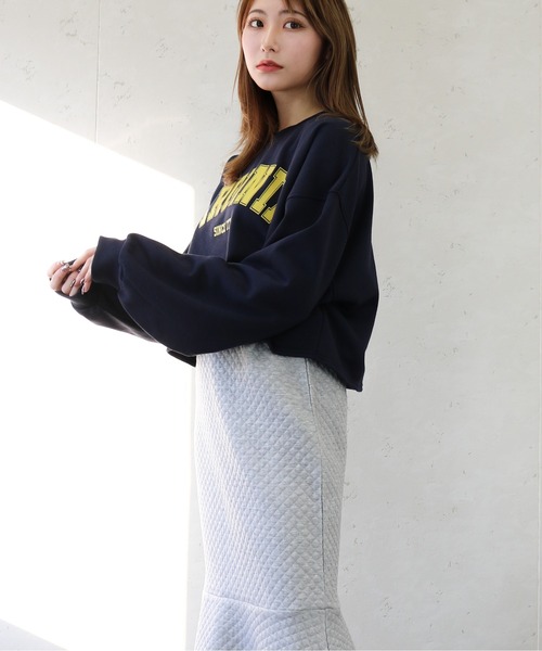 Per sist ence（パーシエンス）の「Per sist ence/パーシエンス　裏毛 カレッジロゴショート丈プルオーバー（Tシャツ/カットソー・レディース・ホワイト系その他/グレー系その他/ブルー系その他/ホワイト系その他2・FREE）」の14枚目の写真