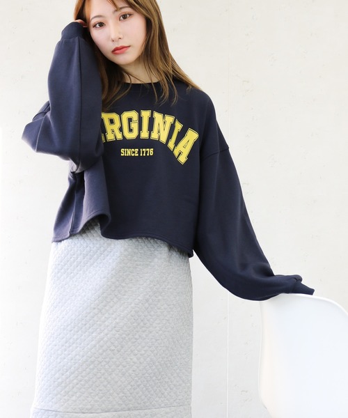 Per sist ence（パーシエンス）の「Per sist ence/パーシエンス　裏毛 カレッジロゴショート丈プルオーバー（Tシャツ/カットソー・レディース・ホワイト系その他/グレー系その他/ブルー系その他/ホワイト系その他2・FREE）」の12枚目の写真