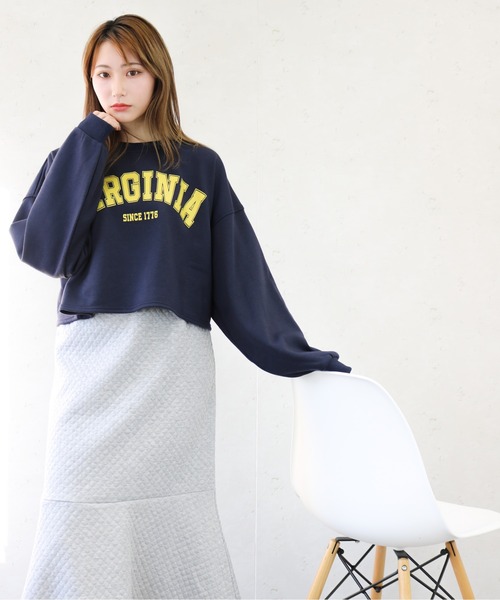 Per sist ence（パーシエンス）の「Per sist ence/パーシエンス　裏毛 カレッジロゴショート丈プルオーバー（Tシャツ/カットソー・レディース・ホワイト系その他/グレー系その他/ブルー系その他/ホワイト系その他2・FREE）」の11枚目の写真