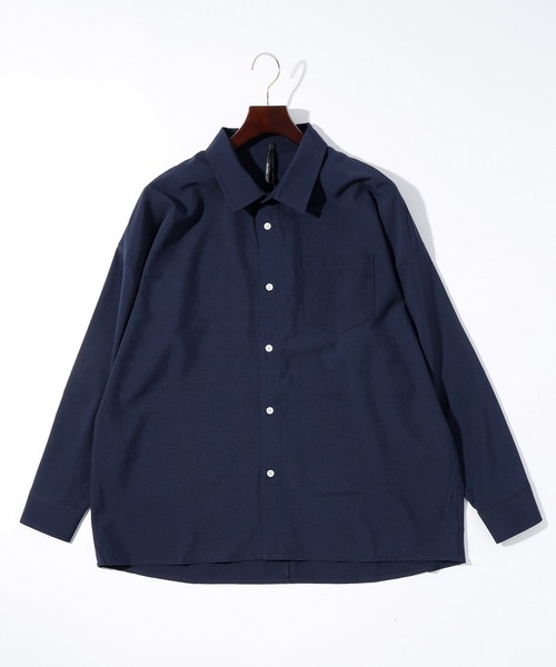 THISIS(ディスイズ)の「ビッグシルエット ポリストレッチ ドロップショルダー シャツ レディース(シャツ/ブラウス・レディース・イエロー/グリーン/チャコール/ホワイト/サックスブルー/ネイビー/パープル/グレイッシュベージュ/ブラック・MEDIUM/LARGE/X-LARGE)」の6枚目の写真