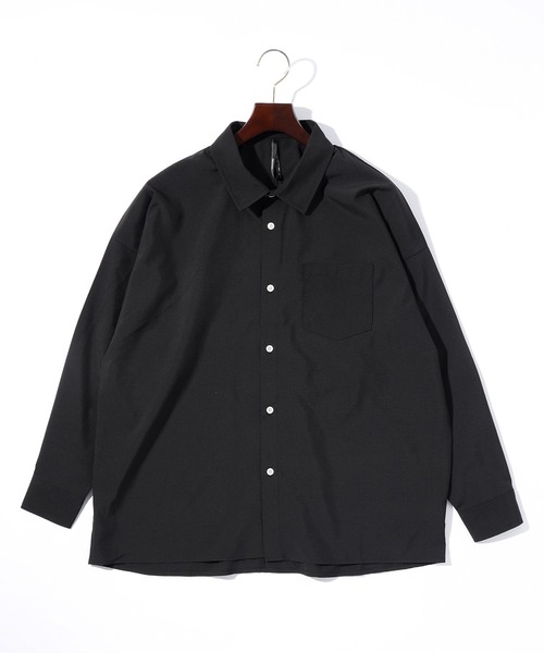 THISIS(ディスイズ)の「ビッグシルエット ポリストレッチ ドロップショルダー シャツ レディース(シャツ/ブラウス・レディース・イエロー/グリーン/チャコール/ホワイト/サックスブルー/ネイビー/パープル/グレイッシュベージュ/ブラック・MEDIUM/LARGE/X-LARGE)」の1枚目の写真