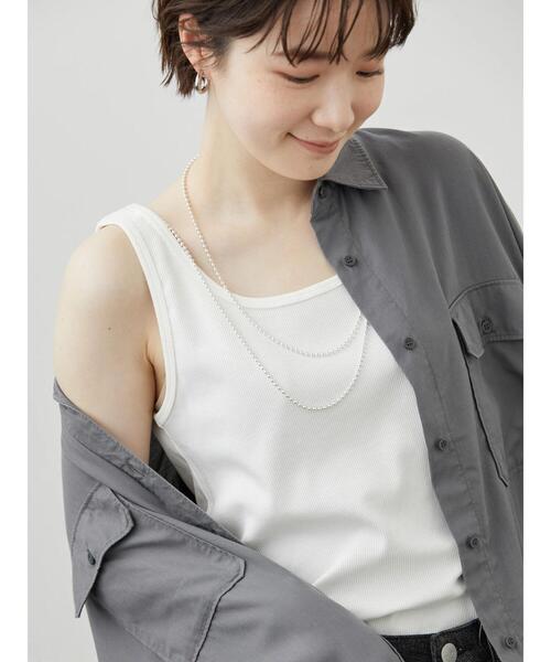 AMERICAN HOLIC（アメリカンホリック）の「リブタンクトップ（タンクトップ・レディース・オフホワイト/ブラック/モカ・M/L）」の18枚目の写真