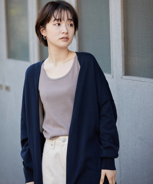 AMERICAN HOLIC（アメリカンホリック）の「リブタンクトップ（タンクトップ・レディース・オフホワイト/ブラック/モカ・M/L）」の3枚目の写真