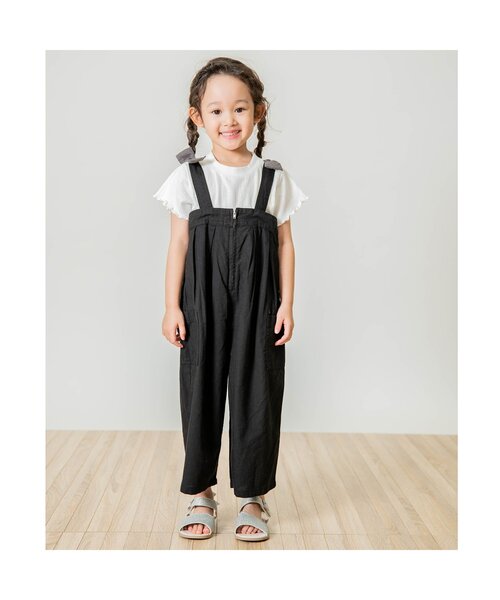 Seraph（セラフ）の「フロントファスナーサロペット 9分丈（サロペット/オーバーオール・キッズ・ブラック/キナリ/パープル・95/80/140/100/90/110/120/130）」の10枚目の写真