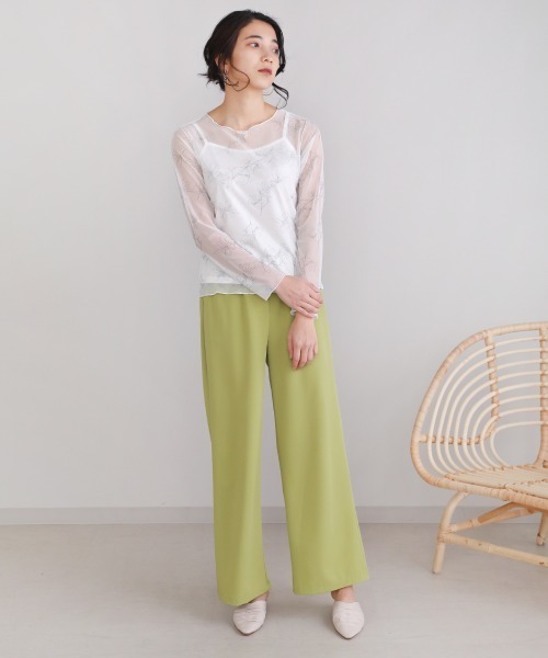 Bou Jeloud（ブージュルード）の「【WEB限定】ナローフラワーシアープルオーバー（Tシャツ/カットソー・レディース・グレー/オフホワイト/グリーン・FREE）」の17枚目の写真