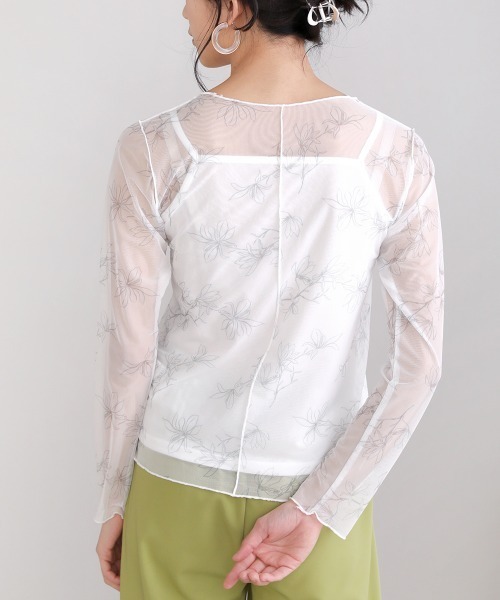 Bou Jeloud（ブージュルード）の「【WEB限定】ナローフラワーシアープルオーバー（Tシャツ/カットソー・レディース・グレー/オフホワイト/グリーン・FREE）」の7枚目の写真