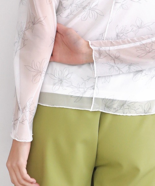 Bou Jeloud（ブージュルード）の「【WEB限定】ナローフラワーシアープルオーバー（Tシャツ/カットソー・レディース・グレー/オフホワイト/グリーン・FREE）」の11枚目の写真